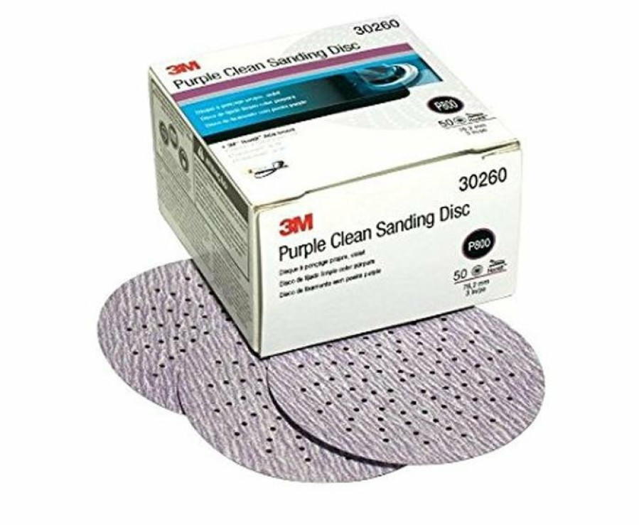 Cutting & Abrasives 3M Discs | 3M 30260 Purple Clean Sanding Hookit Disc 3'' 76Mm Grit P800 3 Pack