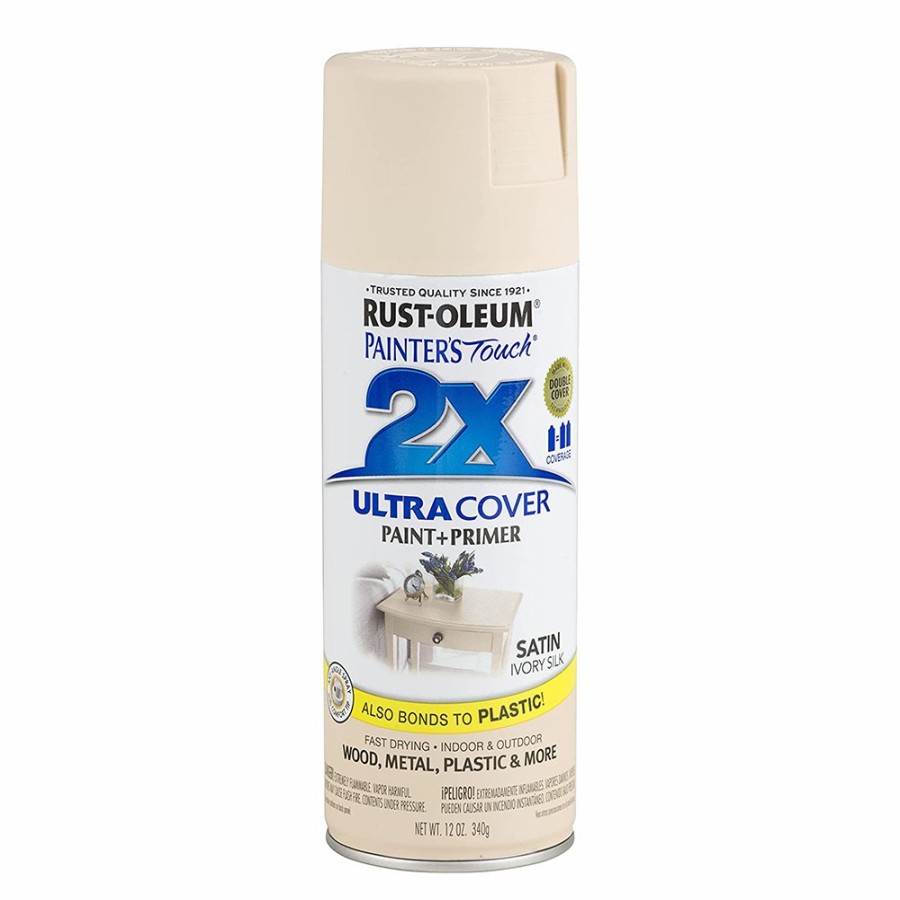 Paint Rust-Oleum Specialty | Rust-Oleum 2X Ultra Cover Satin Paint & Primer Spray Paint 340G Ivory Silk