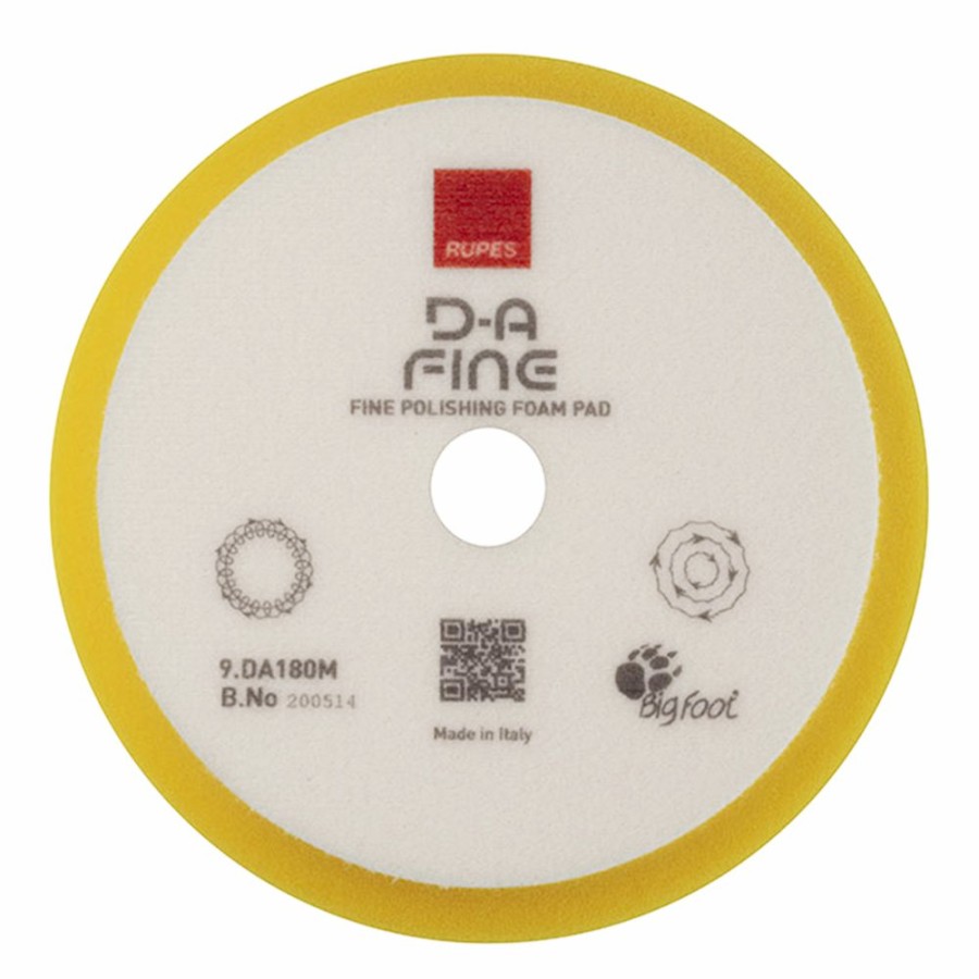 Car Care Rupes Polishing Pads | Rupes Bigfoot 180Mm Fine Yellow Hook & Loop Polishing Pad - 9.Da180M