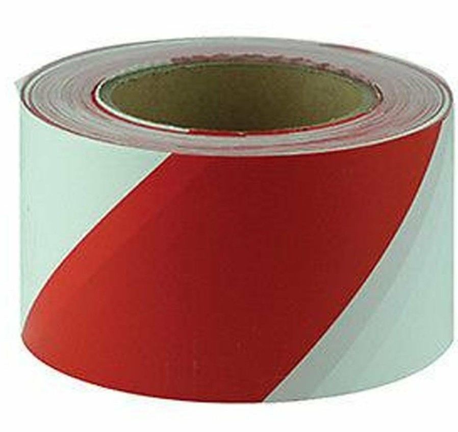 Safety Maxisafe | Maxisafe Red & White Barricade Tape - 100M Safety Barrier Stripe Danger