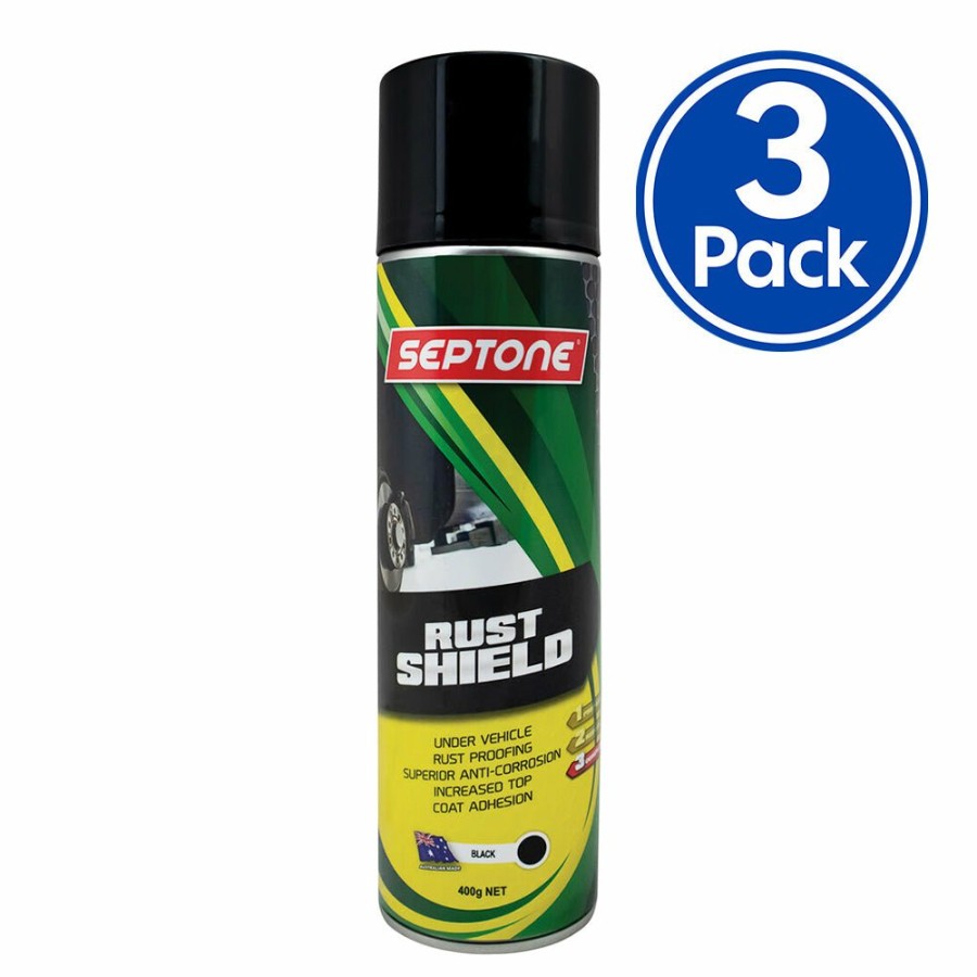 Paint Septone Chassis & Underbody | Septone Rust Shield Black Underbody Rust Proofing Coating 400G Aerosol X 3 Pack