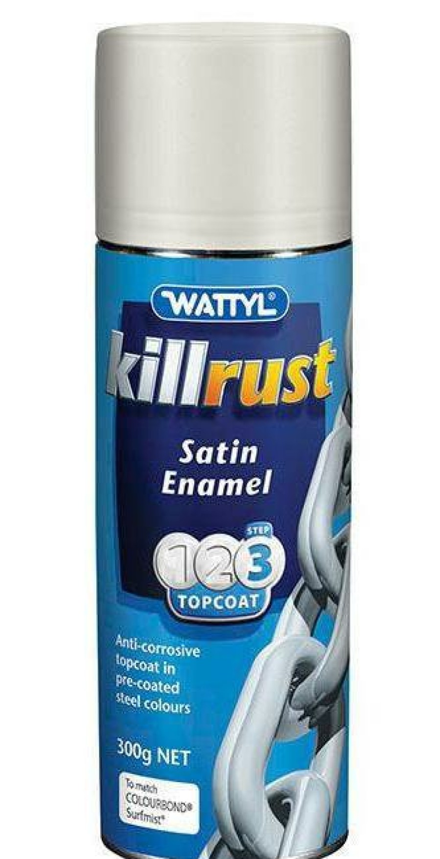 Paint Wattyl Exterior | Killrust Satin Enamel Aerosol Match Colorbond Steel Colour 300G Surf Mist