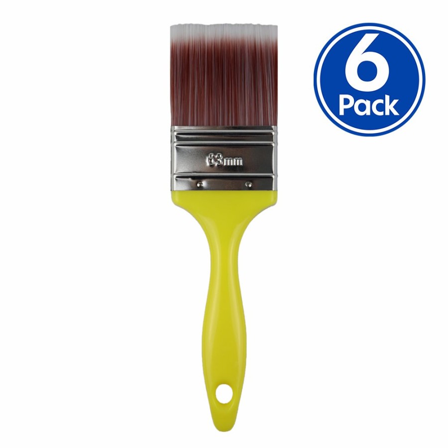 Painting Tools C u0026 A Brushware | C&A Yellow Brush 63Mm X 6 Pack Varnish Paint Interior