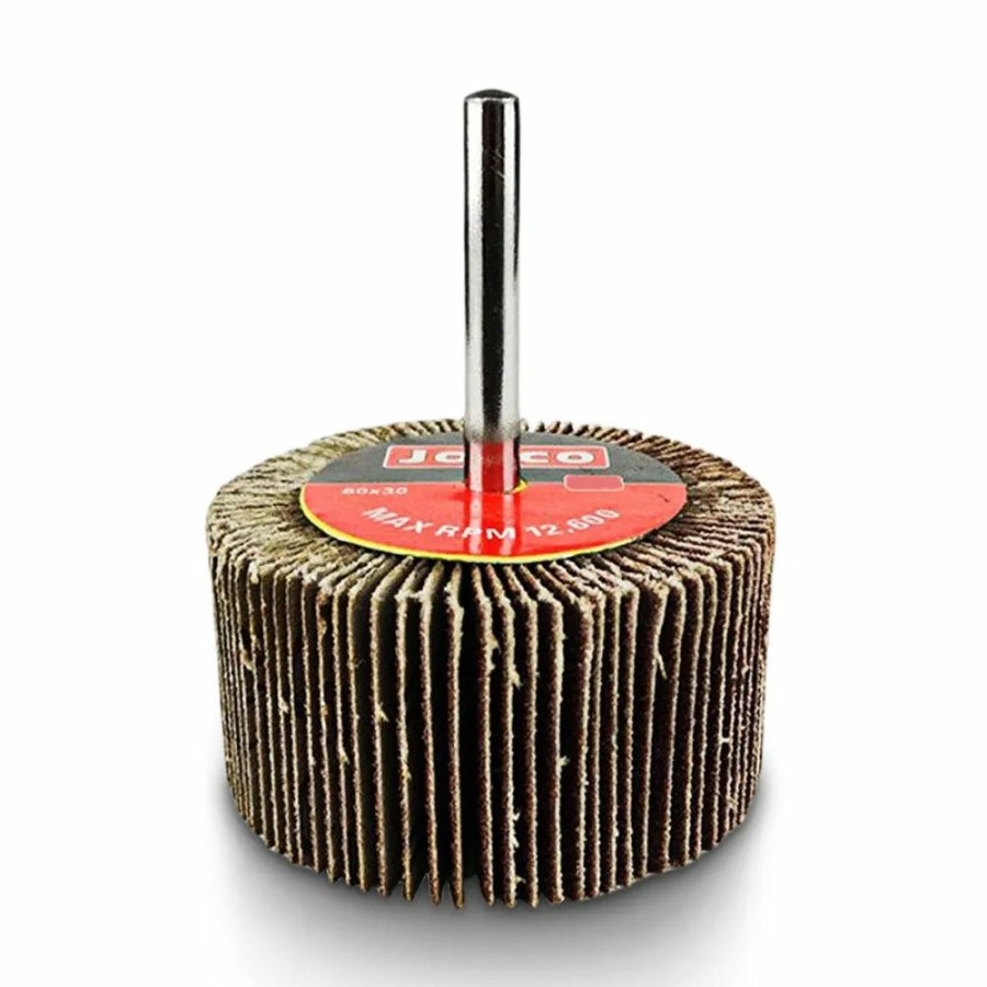 Cutting & Abrasives Josco | Josco Drill & Die Grinder Mounted Flap Wheel 60Mm X 30Mm 80 Grit