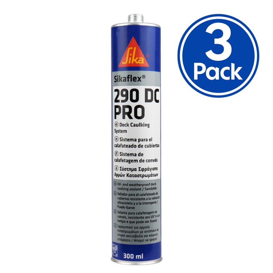 Adhesives & Sealants Sika Sealants | Sika Sikaflex 290 Dc Pro Marine Deck Sealant 300Ml Black X 3 Pack