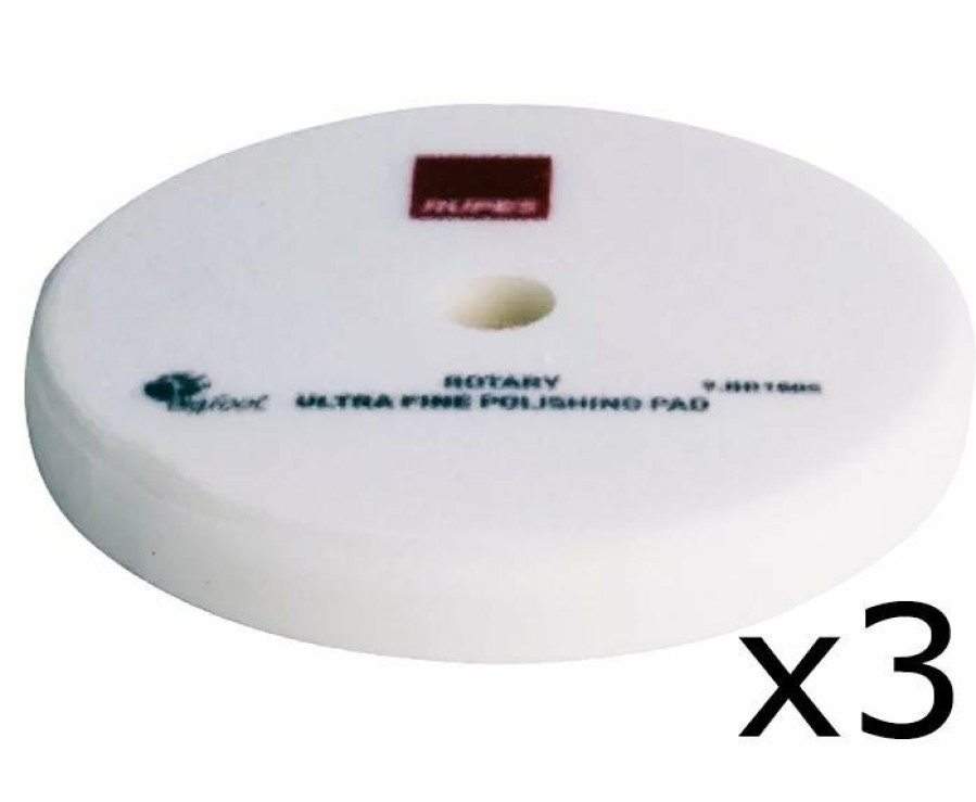 Car Care Rupes Polishing Pads | Rupes Bigfoot 9.Br200S White Rotary Ultra Fine Polishing Pad 200Mm 3 Pack