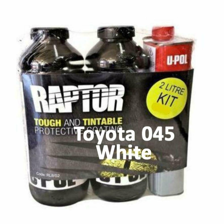 Paint U-POL Bedliner | U-Pol Raptor Tintable For Toyota 045 White Protective Coating Tub/Bed Liner Kit 2L