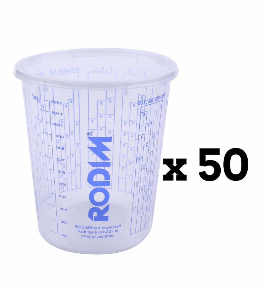 Painting Tools Rodim Measuring Cups | Basf Rodim Calibrated Graduated Paint Mixing Cups 1100Ml X 50 Pack