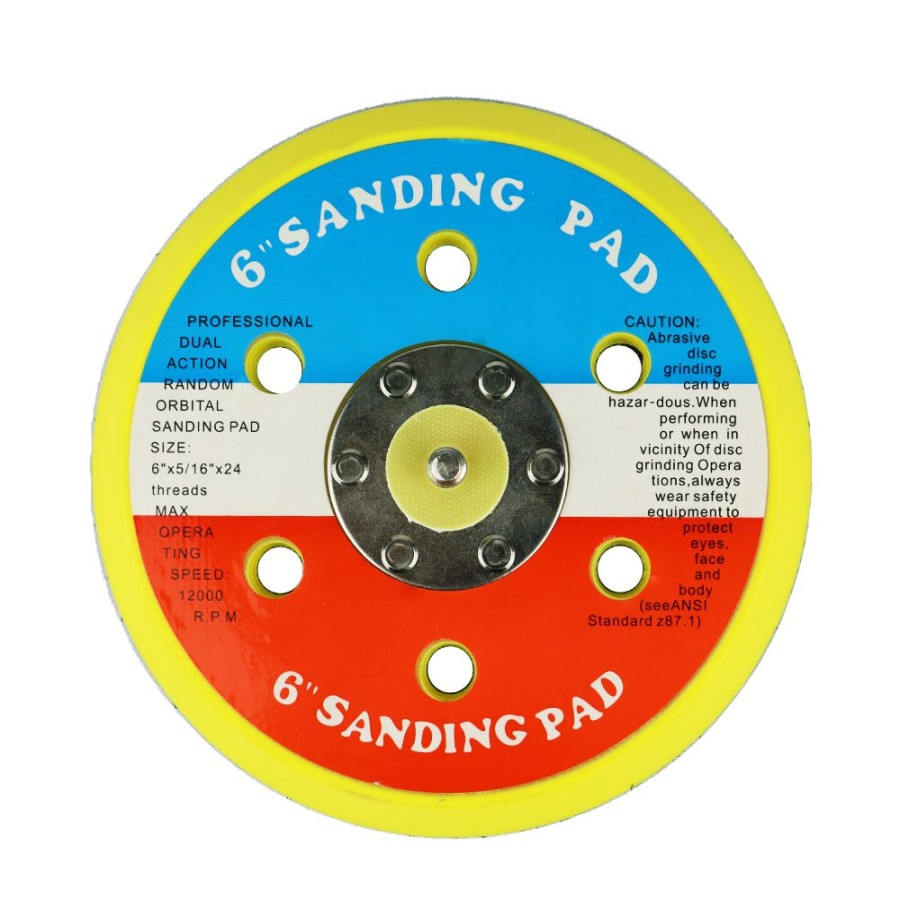 Cutting & Abrasives Wholesale Paint Group Hook & Loop Pads | Wpg 150Mm 6 Hole Hook & Loop Backing Pad For Orbital Sander