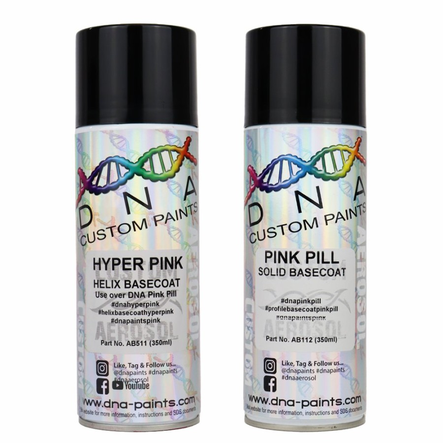 Paint DNA Paints Top Coats | Dna Paints Helix Basecoat Spray Paint 350Ml Aerosol Hyper Pink With Undercoat