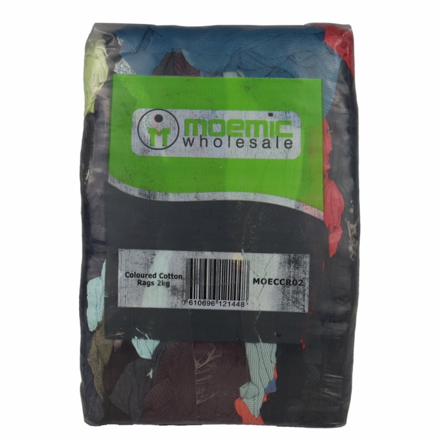 Cleaning Moemic Rags & Wipes | Moemic Coloured Cotten Rags 2Kg Cleaning Multipurpose Bulk