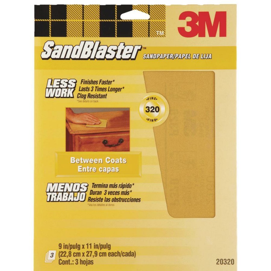 Cutting & Abrasives 3M Sheets | 3M 20320-G Sandblaster Sandpaper Between Coats 23Cm X 28Cm 320 Grit X 3 Sheets