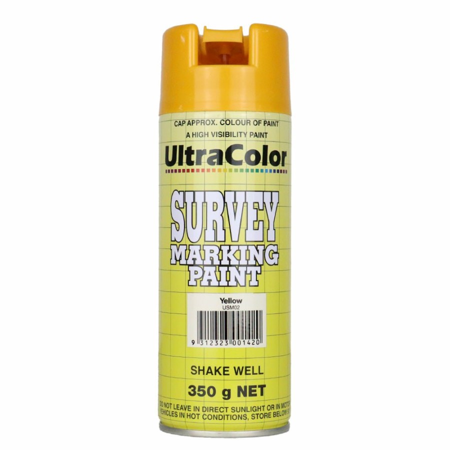 Paint UltraColor Linemarking | Ultracolor Survey Marking Paint Spot Marker Aerosol Can 350G Yellow