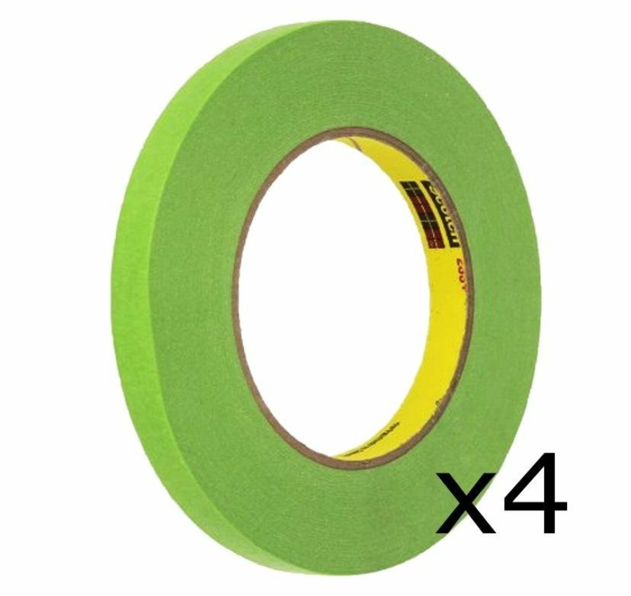 Prep & Repair 3M Masking Tape | 3M 12Mm 1/2'' Scotch Performance Green Masking Tape 233+ 4 Rolls 26332