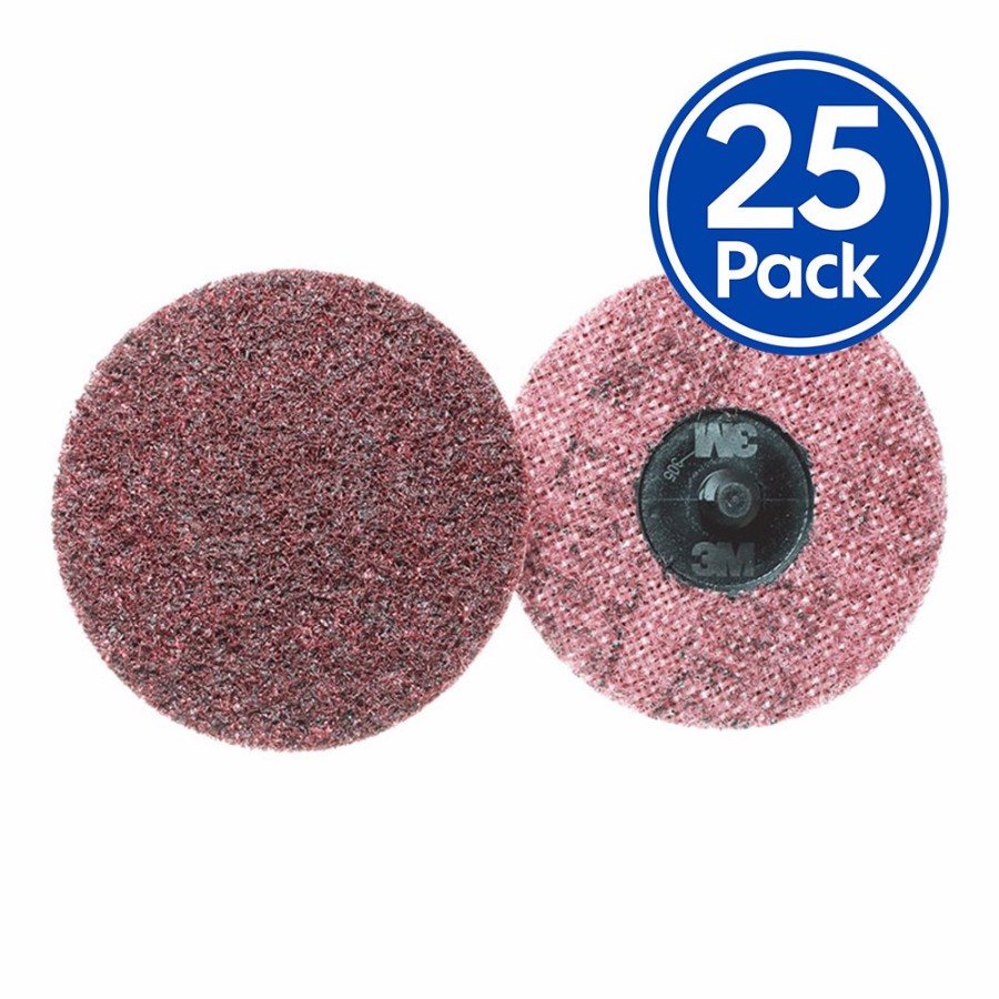 Cutting & Abrasives 3M | 3M 05531 Scotch Brite Roloc Surface Conditioning Disc Tr 3" Medium X 25 Pack Maroon