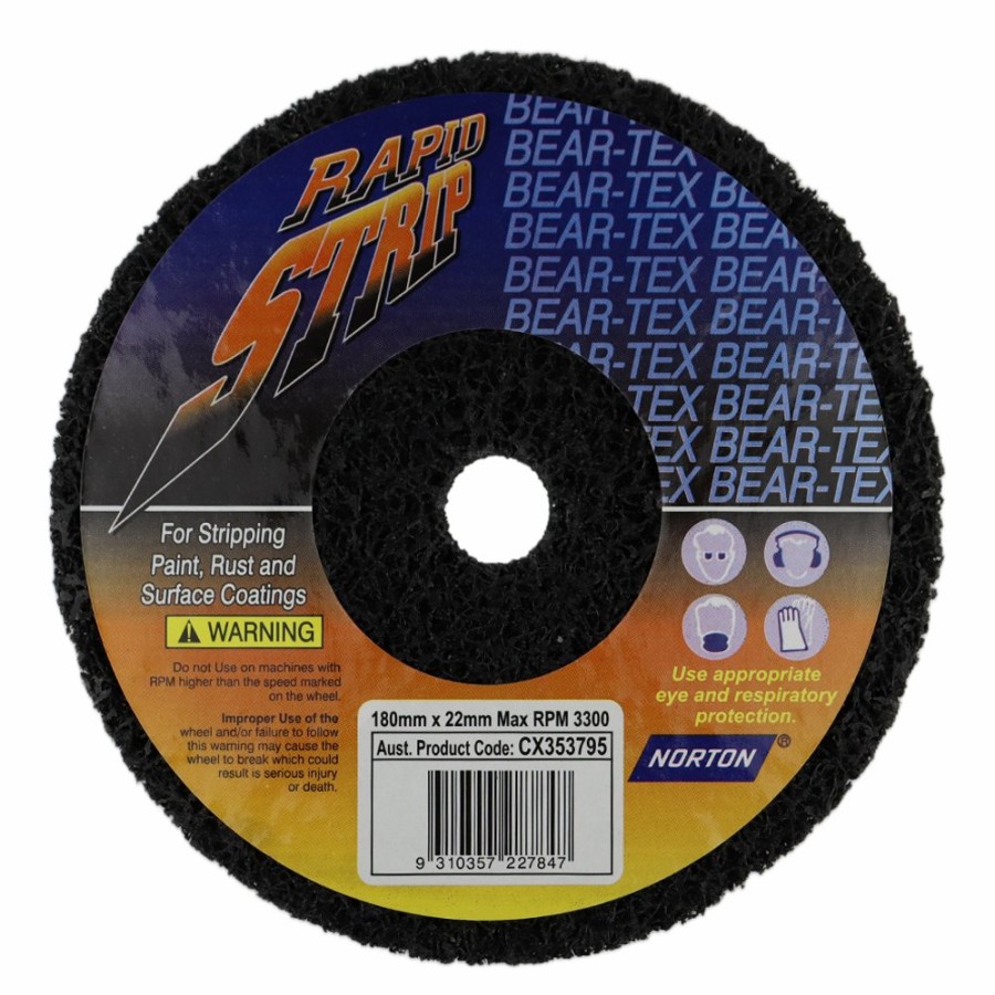 Cutting & Abrasives Norton | Norton Bear-Tex Rapid Strip Disc 180Mm X 22.0Mm