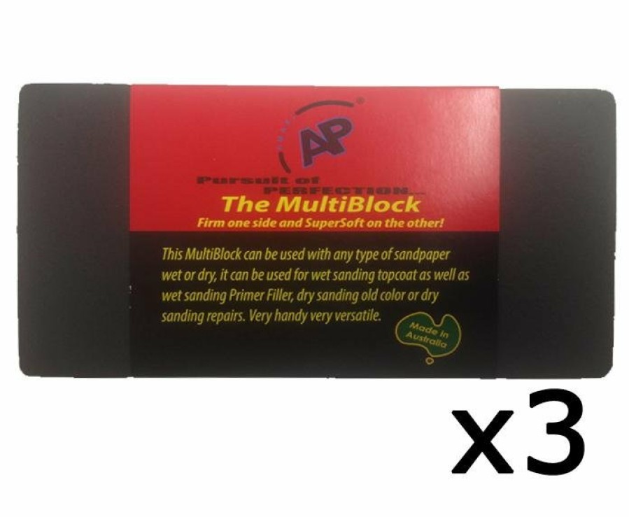 Cutting & Abrasives Amaxi Blocks | Amaxi Ap The Multiblock Double-Sided Hand Sanding Block 3 Pack