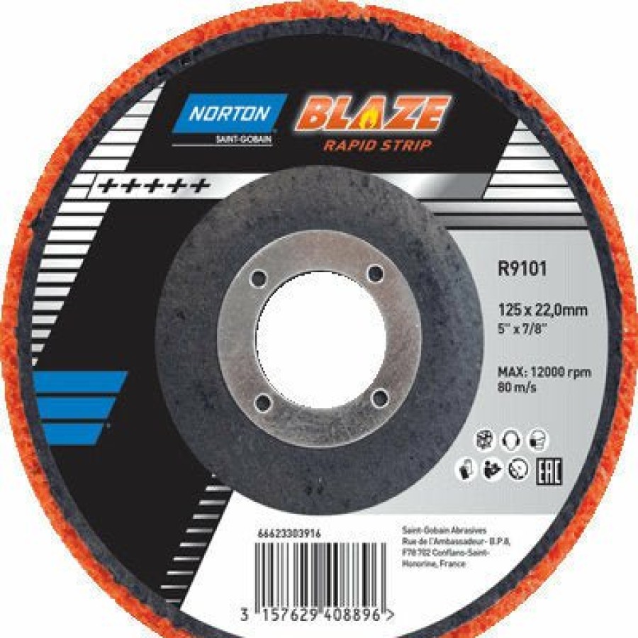 Cutting & Abrasives Norton | Norton Blaze Rapid Strip Disc 125 X 22.0Mm