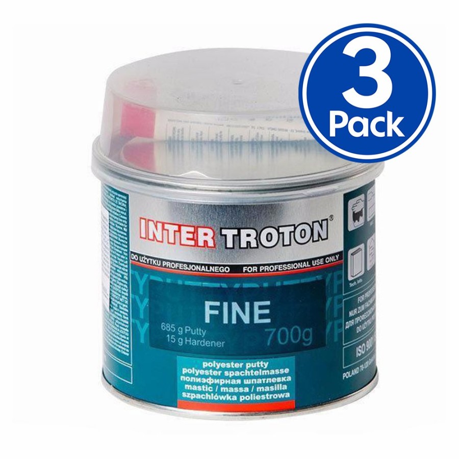 Prep & Repair Troton Fine Fillers | Troton Premium Fine Body Filler & Hardener 700G X 3 Pack Auto Car Dent Bog Panel