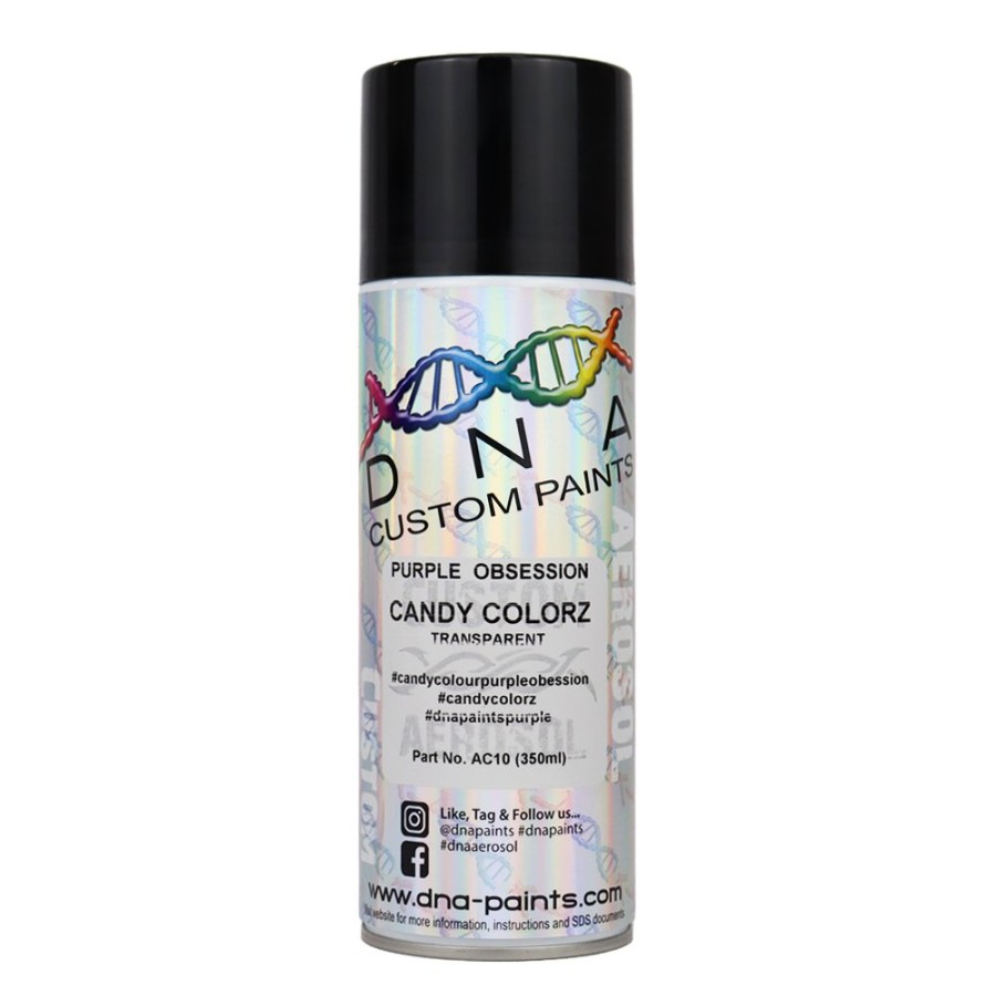 Paint DNA Paints Top Coats | Dna Paints Candy Colorz Spray Paint 350Ml Aerosol Candy Purple Obsession