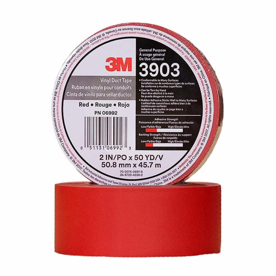 Prep & Repair 3M Vinyl Tape | 3M 3903 General Purpose Red Vinyl Duct Tape 50Mm X 45.7M Roll