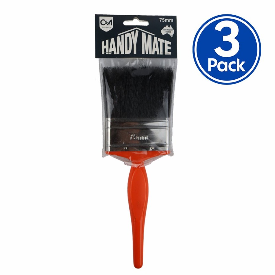 Painting Tools C u0026 A Brushware | C&A Handy Mate Paint Brush 75Mm X 3 Pack Trade Industrial Commercial