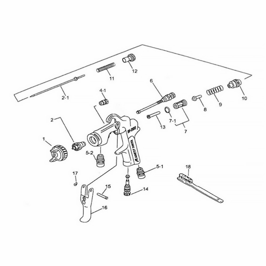 Spray Guns Anest Iwata Service Kits | Anest Iwata Complete Reservice Kit For W200 & Lph200 Spray Gun Service Repair