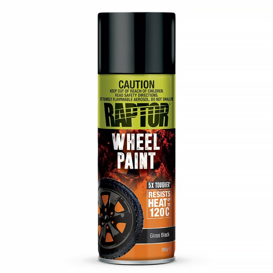 Paint U-POL Chassis & Underbody | U-Pol Raptor High Temp Wheel & Rim Spray Paint Aerosol 295G Gloss Black