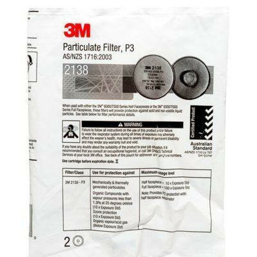 Safety 3M Filters | 3M Particulate Filter 2138 Organic Vapour/Acid Gas Relief 2 Pack