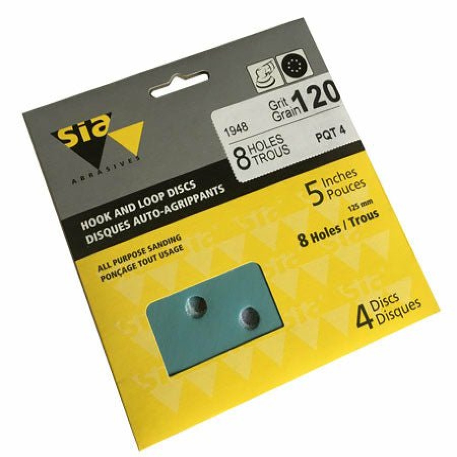 Cutting & Abrasives Sia Discs | Siaflex 1948 Abrasive Sandpaper Discs 125Mm 8H Pack Of 5 Hook & Loop