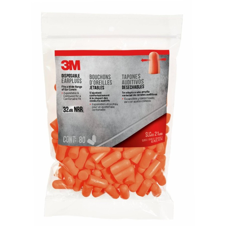 Safety 3M Earbuds | 3M 92800 Disposable Earplugs X 80 Pack 32 Db Rating Expands One Size Fits All