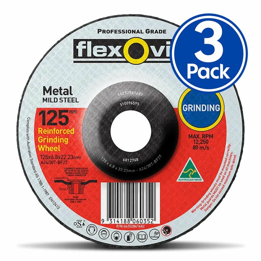 Cutting & Abrasives Flexovit | Flexovit Depressed Centre Grinding Disc 125 X 6.8 X 22Mm Wheel Metal Mild Steel