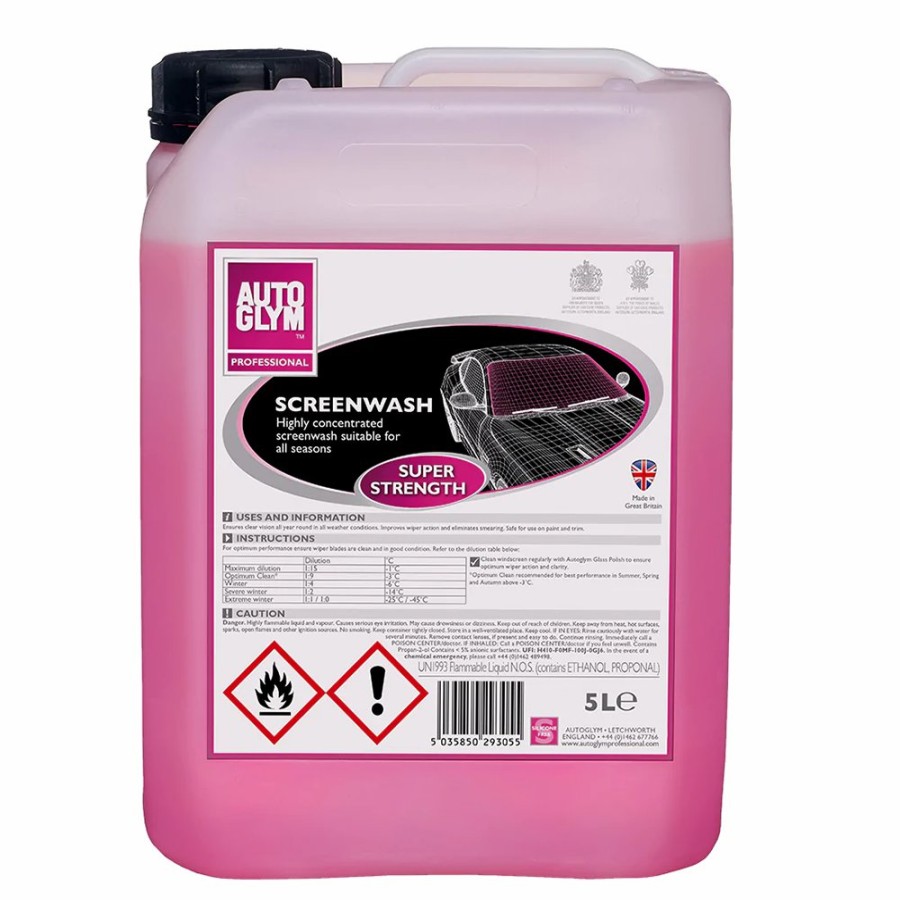 Car Care Autoglym Windscreen & Glass | Autoglym Professional Super Strength All Season Screenwash 5L