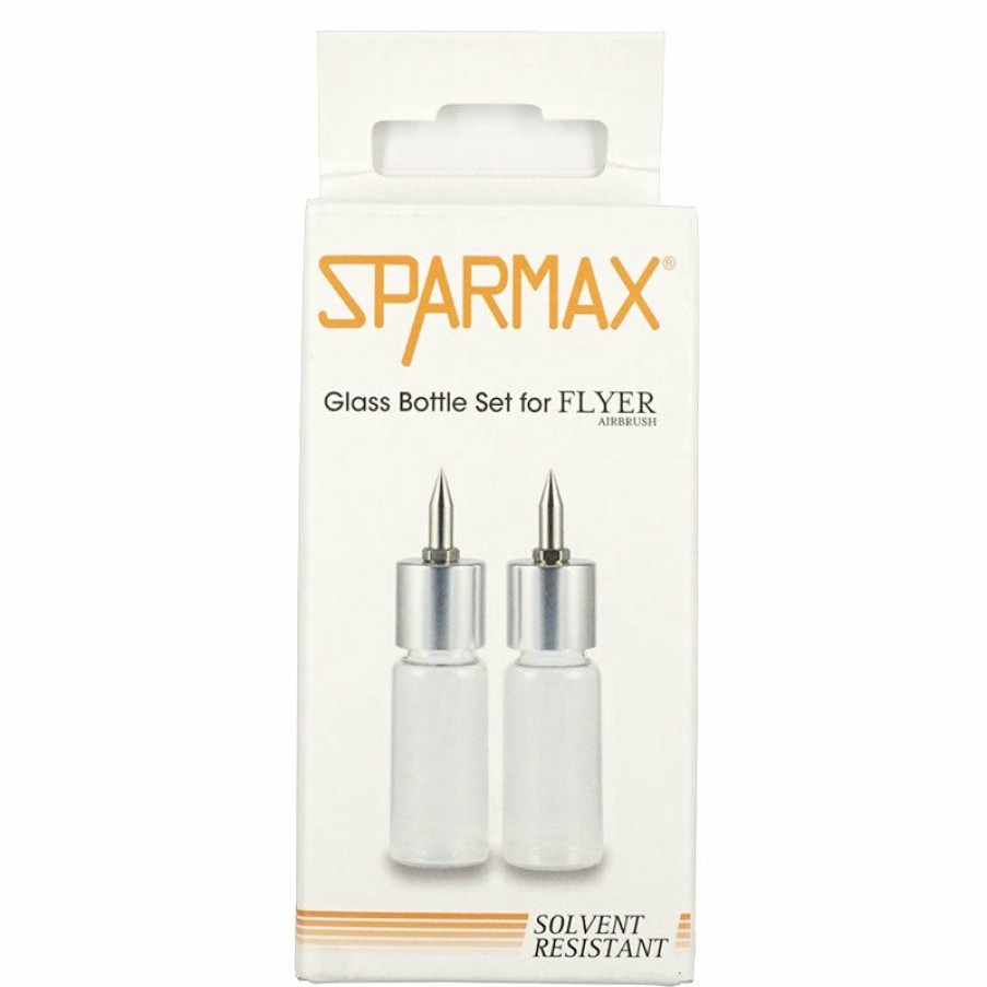 Spray Guns Sparmax Airbrushes | Sparmax Glass Bottle Set For Flyer Sr Airbrush X 2 Pack Single Action Air Brush