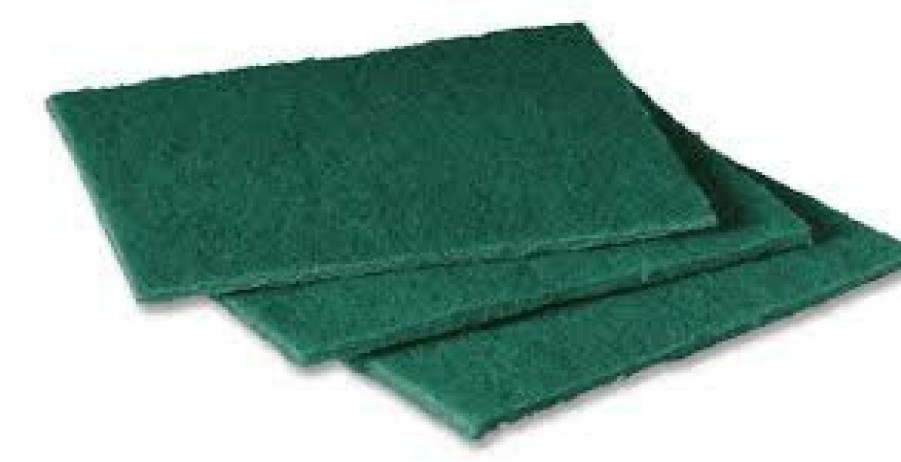 Cutting & Abrasives 3M Scouring Pads | 3M Scotch-Brite Medium Duty Scouring Pad 96 Box 50 Green 230Mm X 150Mm Aqua