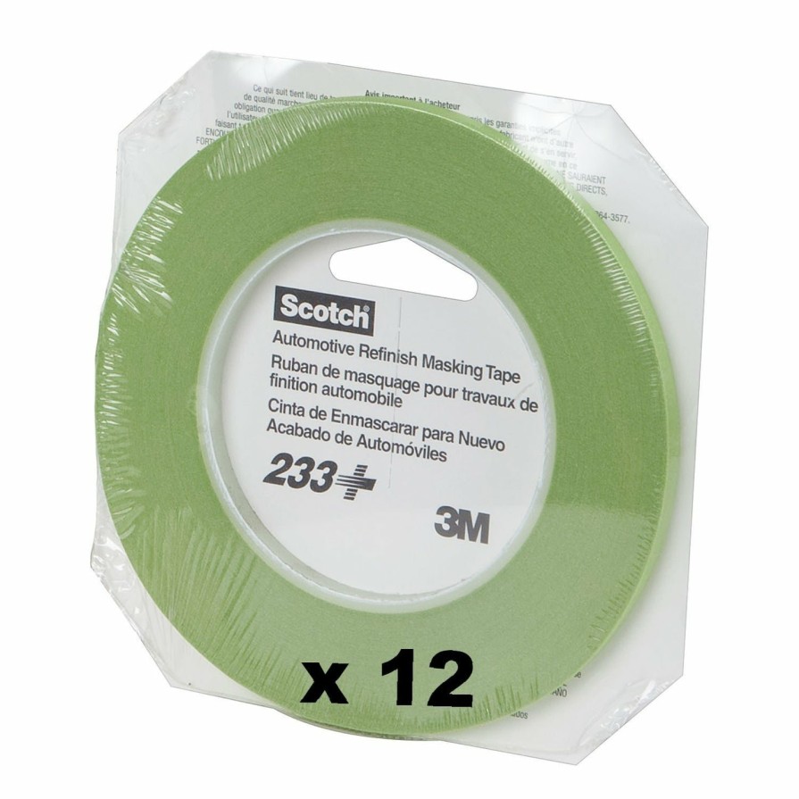 Prep & Repair 3M Fine Line Tape | 3M Fine Line Tape 233 Masking Scotch Automotive Refinish 6Mm X 55M 12 Rolls 26344