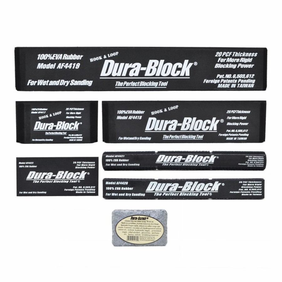 Cutting & Abrasives Dura-Block Blocks | Dura-Block 7 Piece Hook & Loop Sanding Block Kit 100% Eva Rubber Af44Hl