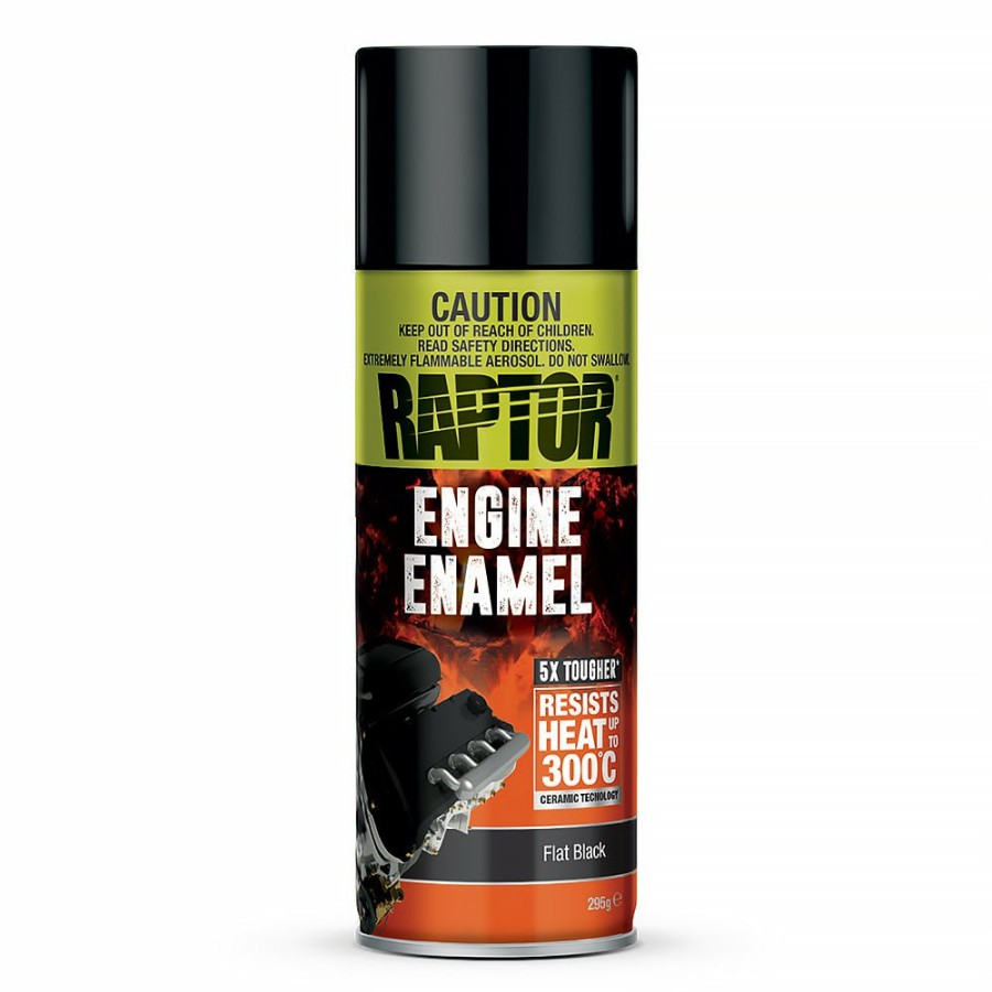 Paint U-POL Topcoats | U-Pol Raptor High Temp Engine Enamel Spray Paint Aerosol 295G Flat Black