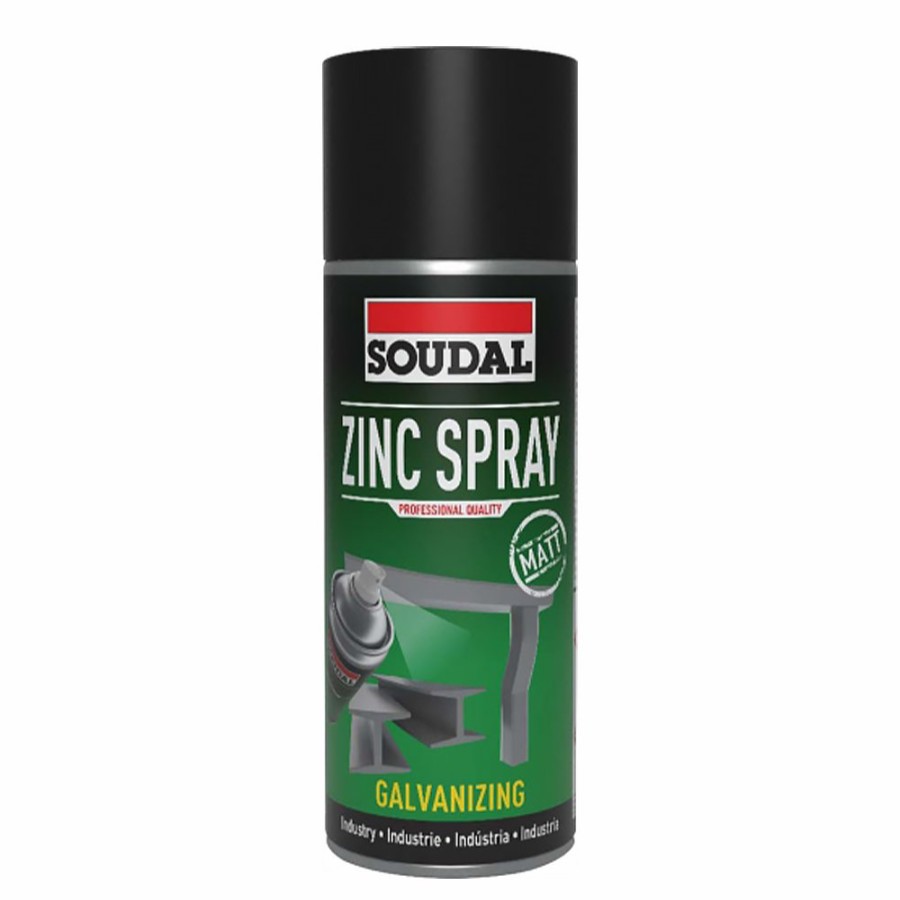 Paint Soudal Primers | Soudal Weldable Zinc Cold Galvanizing Spray Paint 400Ml Matt Grey Aerosol