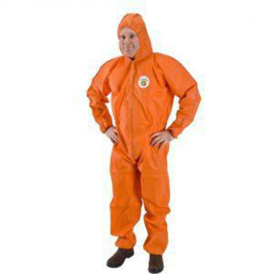 Safety Tyvek Disposable Overalls | Dupont Tychem C Protective Overall Suit Clothing Orange Tyvek Disposable Coveralls