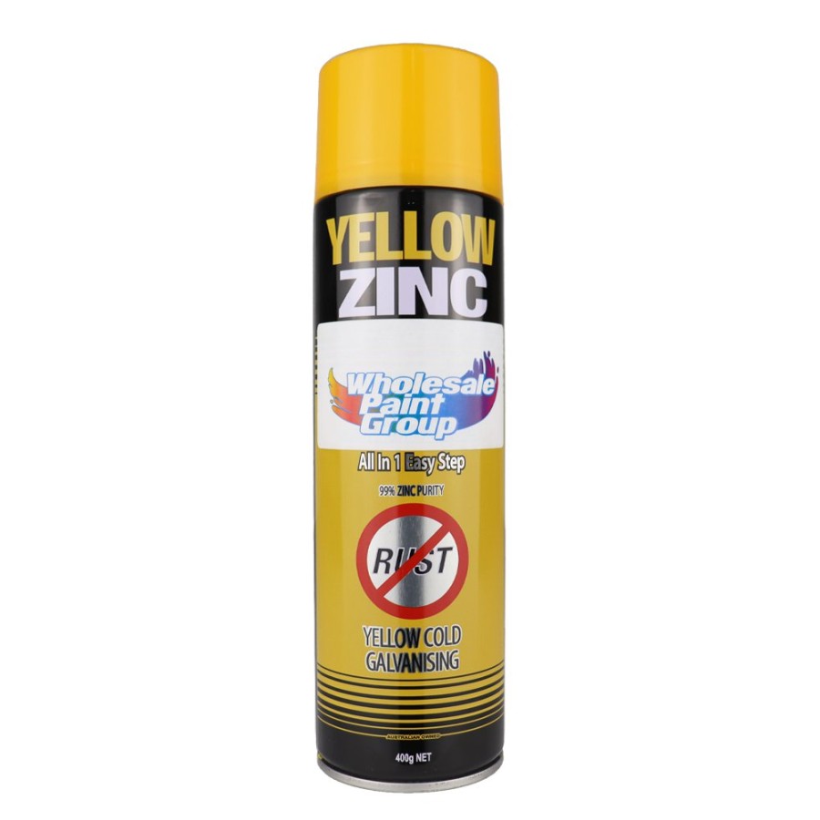 Paint Silver Zinc Supplies Primers | Silver Zinc Supplies 3 In 1 Cold Galvanising Metal Primer Yellow 400G Aerosol 99% Zinc