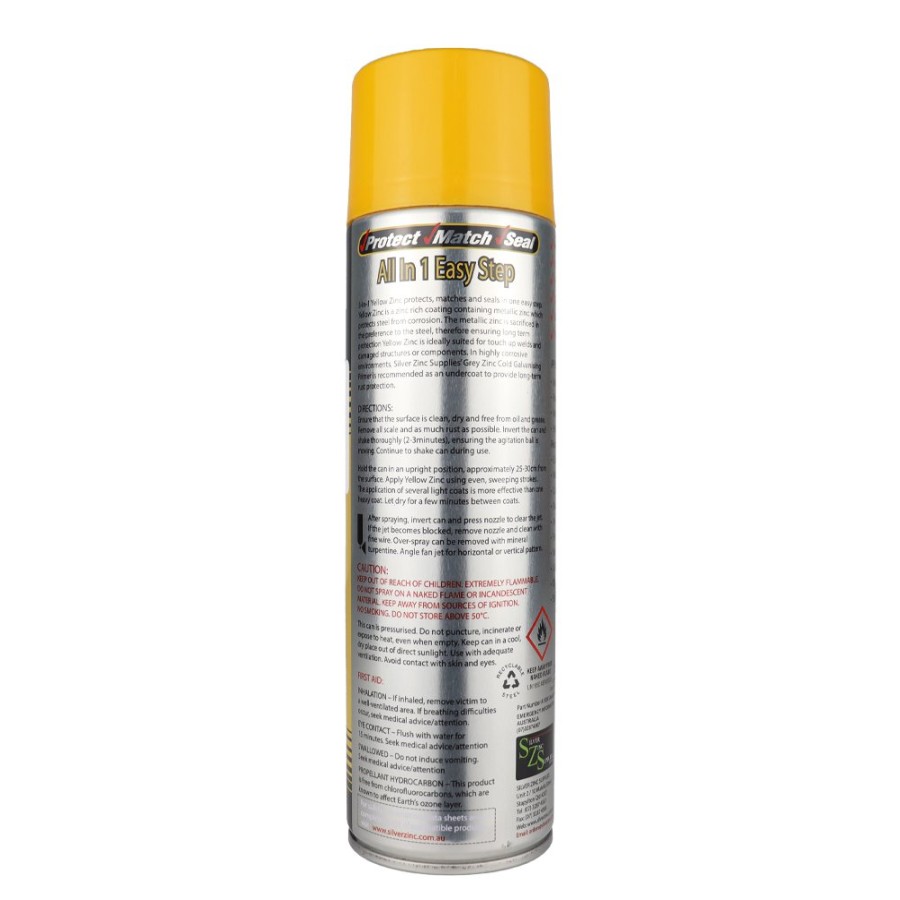 Paint Silver Zinc Supplies Primers | Silver Zinc Supplies 3 In 1 Cold Galvanising Metal Primer Yellow 400G Aerosol 99% Zinc