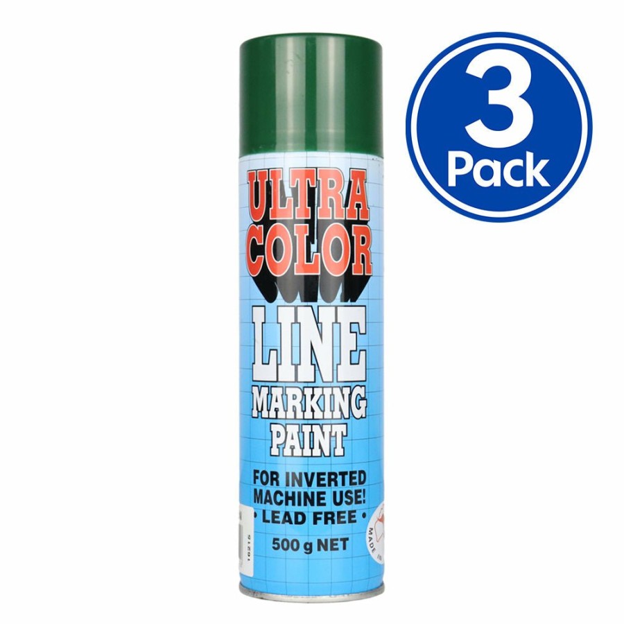 Paint UltraColor Linemarking | Ultracolor Line Marking Spray Paint Green 500G Aerosol X3 Pack