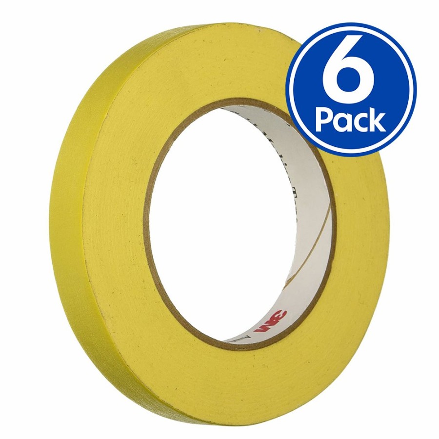 Prep & Repair 3M Masking Tape | 3M 06652 Yellow Automotive Refinish Masking Tape 388N 18Mm X 55M X 6 Pack