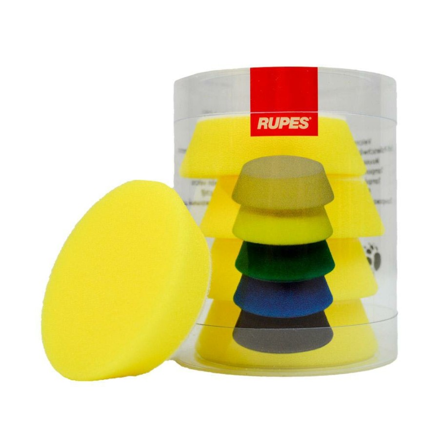 Car Care Rupes Polishing Pads | Rupes Bigfoot Nano Ibrid Yellow Fine 50/70Mm Foam Polishing Pad 9.Bf70M 4 Pack