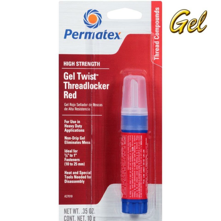 Adhesives & Sealants Permatex | Permatex High Strength Thread Locker Red Gel 10G