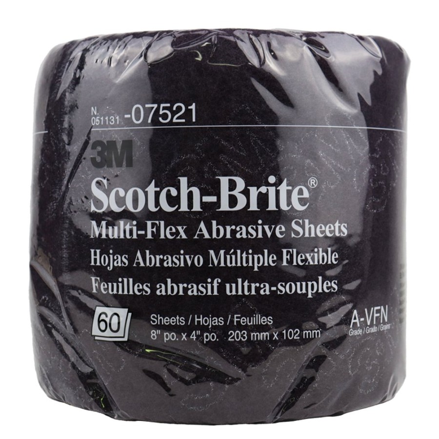 Cutting & Abrasives 3M Scouring Rolls | 3M Scotch-Brite Multi-Flex Abrasive Roll Maroon Very Fine 8 Inch X 4 Inch 07521