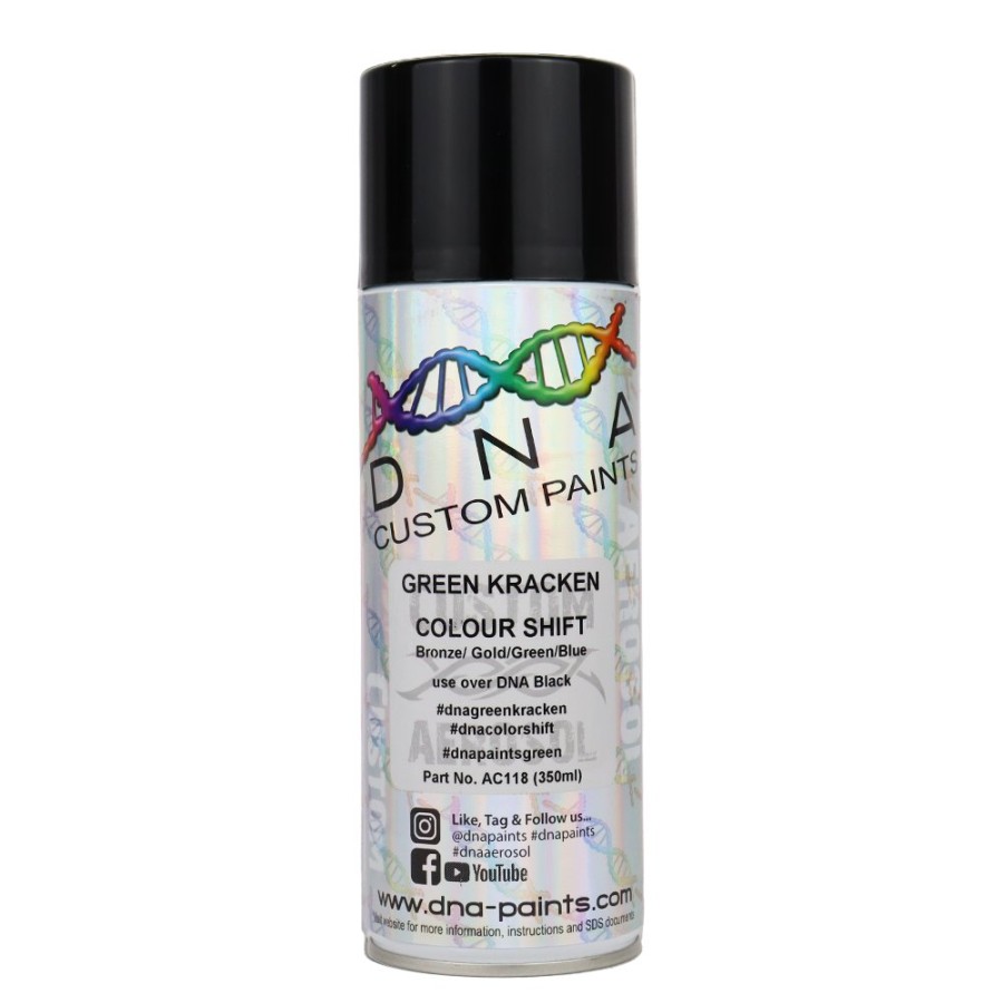 Paint DNA Paints Top Coats | Dna Paints Colour Shift Pearl (Bronze/Gold/Green/Blue) Spray Paint 350Ml Aerosol Green Kraken