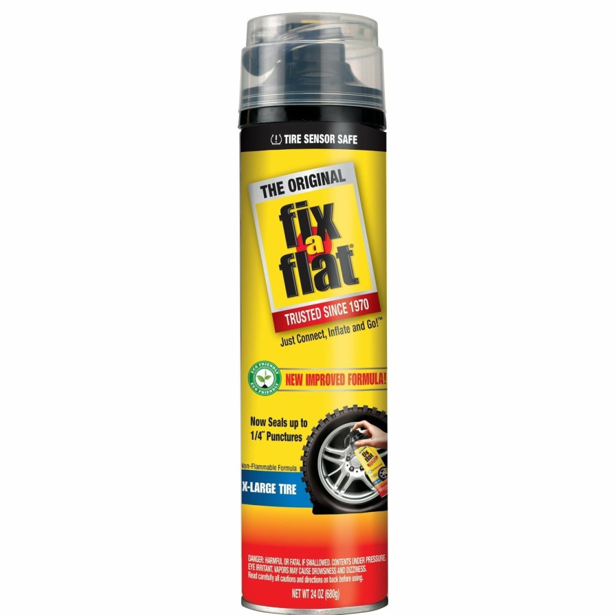 Car Care Fix-a-Flat Wheels & Tyres | Fix-A-Flat Aerosol Tire Inflator Eco-Friendly Formula Extra Large Xl Tire 680G