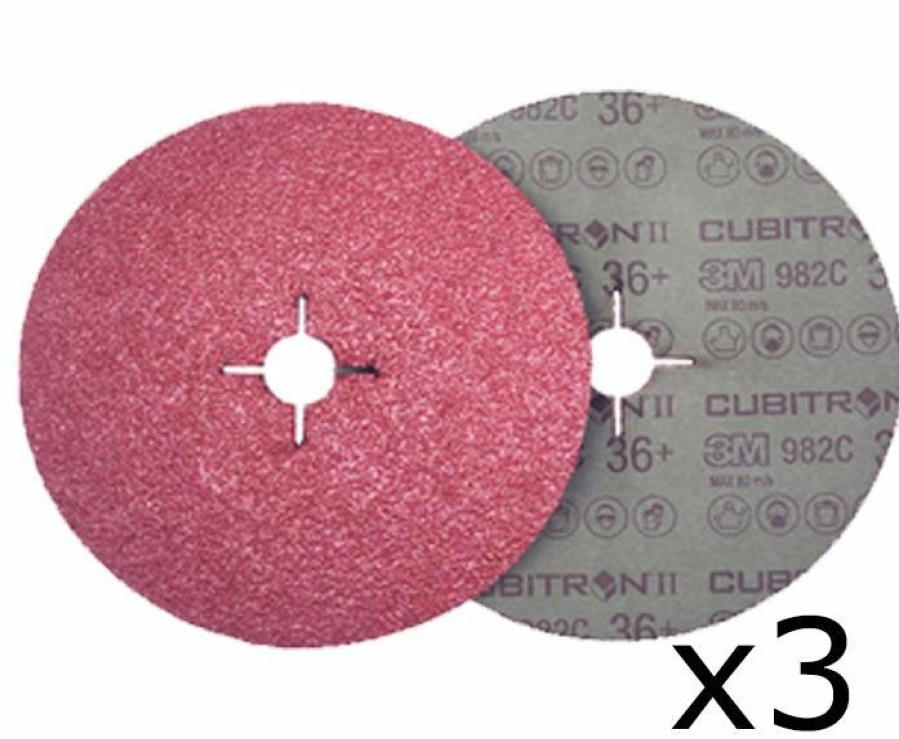 Cutting & Abrasives 3M Grinder Discs | 3M 27650 Cubitron Ii Fibre Disc 125 X 22Mm 4 Slots 987C 80G 3 Pack